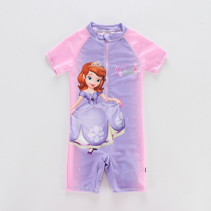 Disney Children's Swimsuit Girl's One-Piece Princess Sophia Girl's Zhongda Children's Hot Spring Swimsuit Swimsuit
