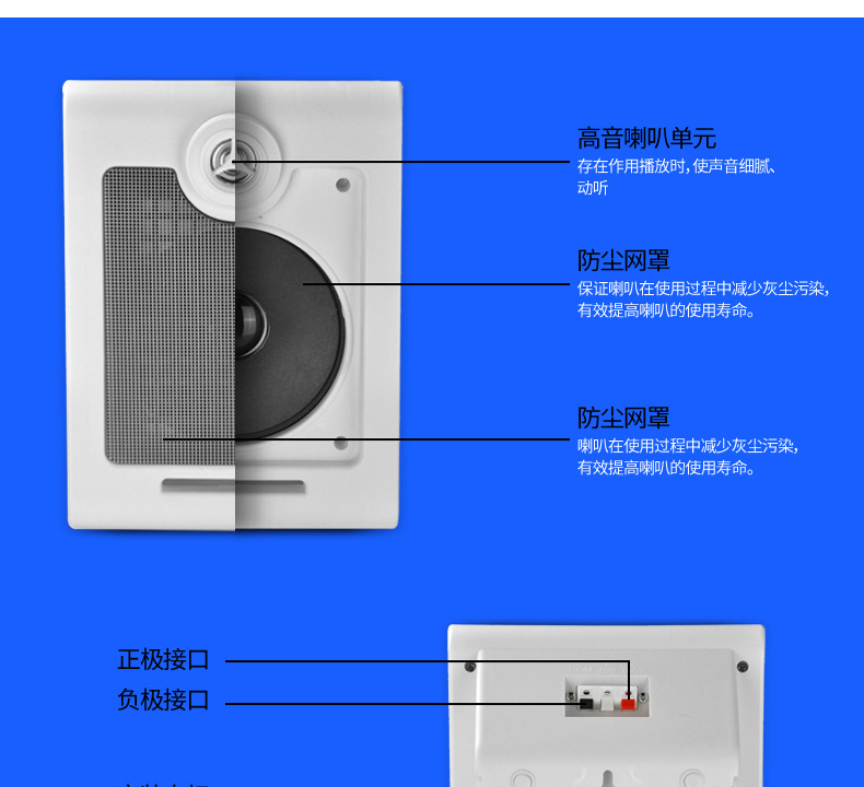 壁挂音响背景音乐音箱超市餐厅教室挂壁式音响喇叭