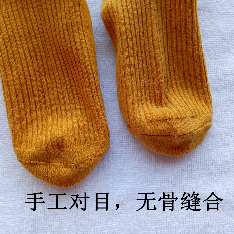 Mùa thu và mùa đông cổ điển rắn màu cotton bơm vớ vớ cơ bản phụ nữ cotton đôi kim trong vớ tuần ống tất đẹp
