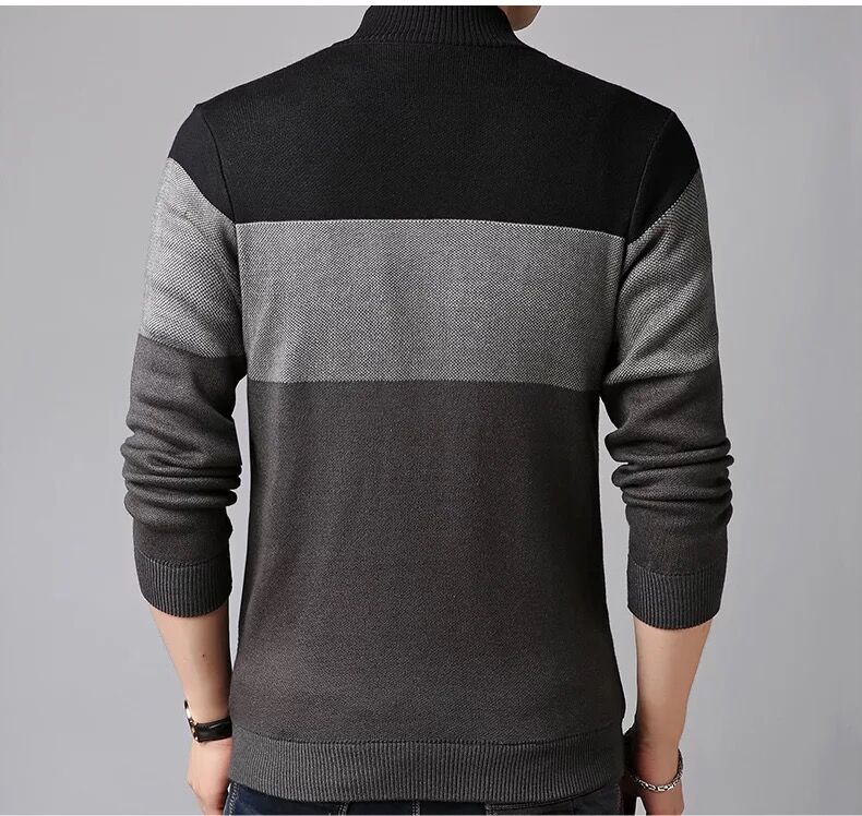 Hengyuanxiang 2018 thu đông nam mới áo len áo len dây kéo cardigan màu rắn áo ấm giản dị blazer nam