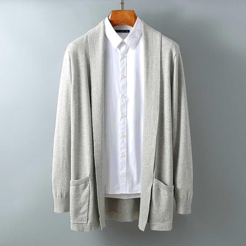 2019 knitsweater cardigan nam dài loose-fitting mũi mùa xuân và mùa thu mỏng Nhật tinh khiết màu giản dị áo len áo khoác thủy triều.