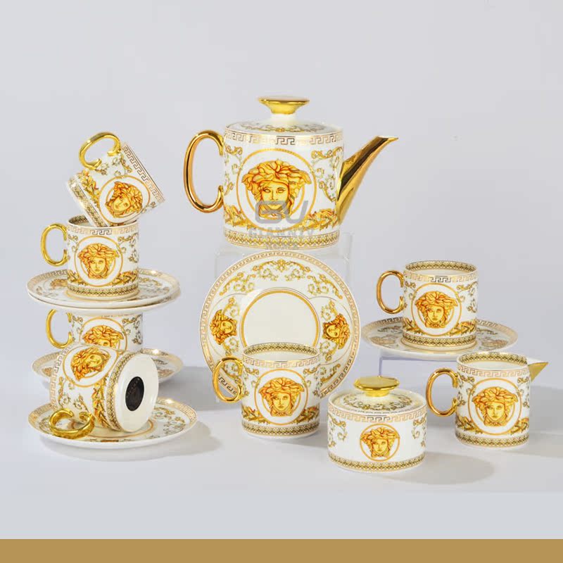 European-style coffee set V Medusa bone china tea set English afternoon tea ceramic coffee cup set