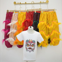 Childrens lion dance pants lion dance costume lion pants kindergarten performance lion dance pants lion dance dress