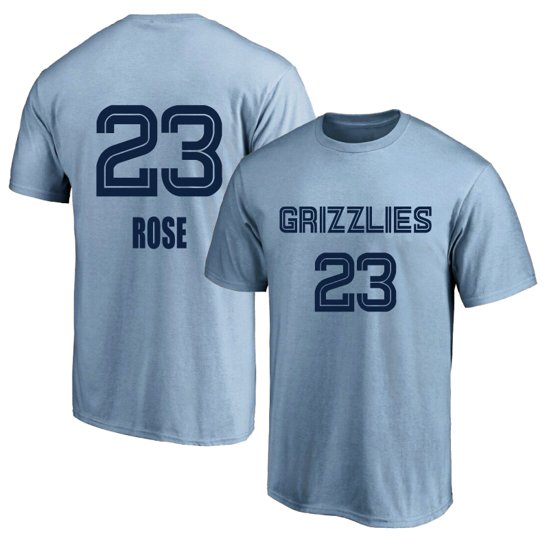 Memphis Grizzlies No. 23 Rose Jersey Training Uniform Round Neck Pure Cotton Short-Sleeved T-Shirt Basketball Sports Half-Sleeve