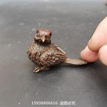 Imitation antique copper antique collection alloy imitation pure copper solid magpie bird retro coated copper leather shell ornaments