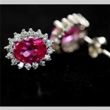 Серьги Princess Rose с турмалином Женственный драгоценный камень Корейский персональный дизайн Стерлинговое серебро Покрытие Розовое золото 18 карат Инкрустация бриллиантами Гипоаллергенный