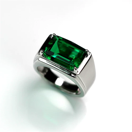 Прямоугольное кольцо, серебро 925 пробы, в корейском стиле, с драгоценным камнем