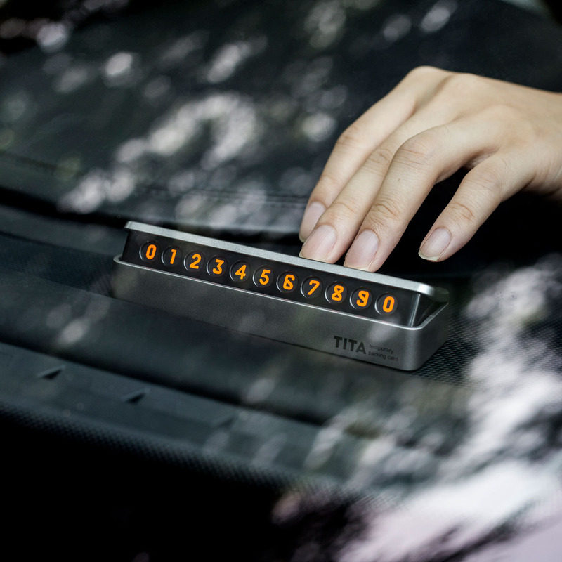 Bcase TITAA parking card car temporary move phone number plate stereo reversal of concealed creativity