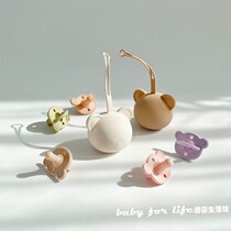 Korean baby pacifier box stroller lanyard mommy bag pendant outing bear silicone portable pacifier storage box