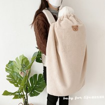 ins style Korean stroller blanket infant baby autumn and winter fleece blanket windproof warm suspender cloak cloak