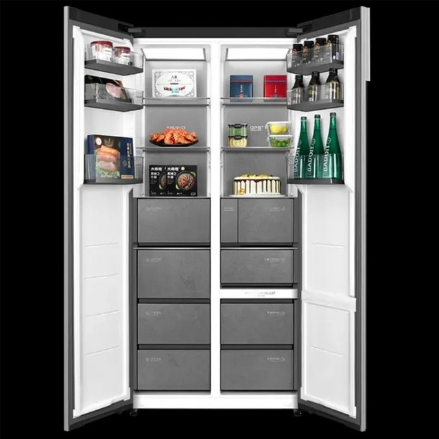 Colmo 600 Liter Variable Frequency Air-Cooled Double-Door 60cm Ultra-Thin Fully Embedded Crbuk600I-Q2 Ink Jade Rock