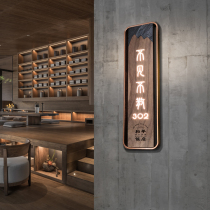 Hotel luminous house number custom brass word metal sign custom private room number card Hotel tea room box house number