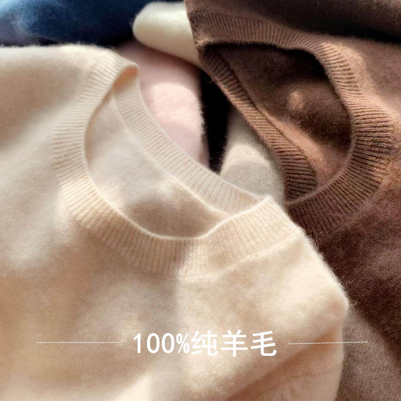 Высококачественный кардиган с круглым вырезом из 100% чистого хлопка, женский натуральный однотонный свободный и тонкий свитер, низ которого украшен кашемировым свитером