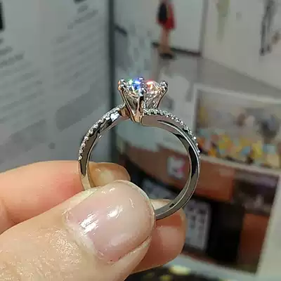 PT950 platinum ring 18K platinum diamond ring wedding ring women's five very 1 karat simple diamond ring