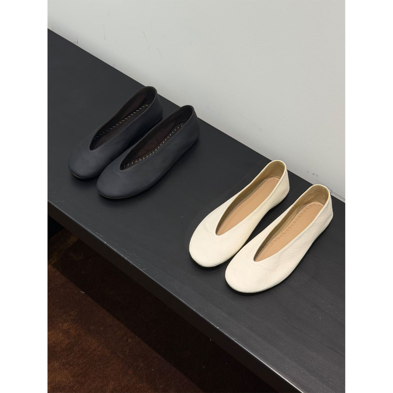 Lala La Is a Hit on the Market! 26Ss Summer New Style Soft Leather Soft-Soled Soft-Surface Single Shoes