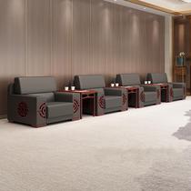 Modern office VIP reception business negotiation conference room sofa reception area single seat leather sofa coffee table