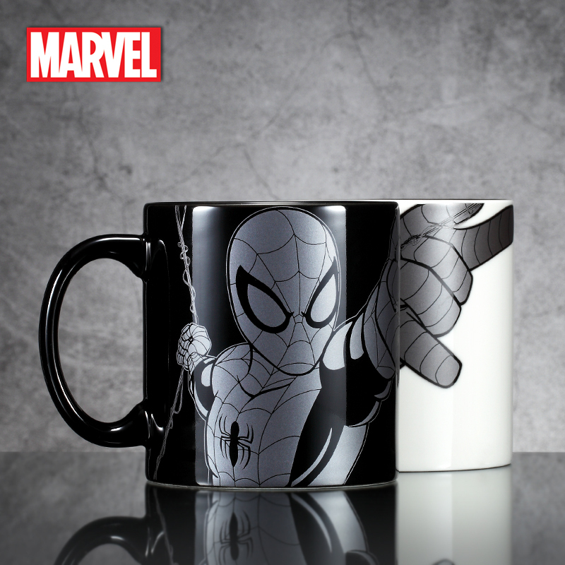 Disney Marvel Spider-Man Water Cup Large Capacity Ceramic Cup with Lid Mug Cool Cup
