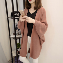Hong Kong wool cardigan coat women's 2020 fall winter new loose lazy long knitted sweater