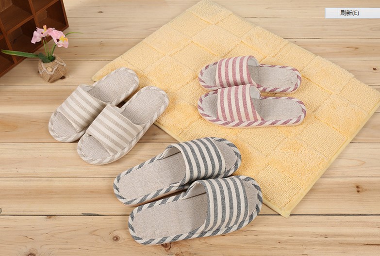 Mùa thu và mùa đông bằng phẳng dép chống trượt dép vải lanh thoáng khí sàn vải kéo trong nhà hộ gia đình nam và nữ dép dép adidas nam
