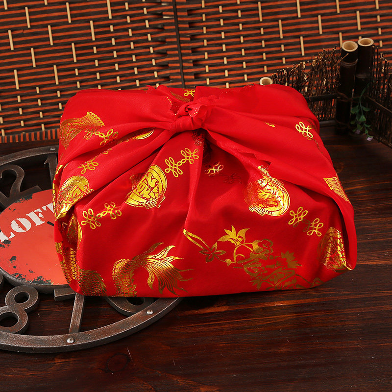 Wedding Supplies Burden Leather Wedding Red Cloth Happy Basin Wrap Cloth Chinese Wedding Woman accompanied by big newcomer burden