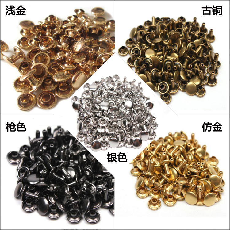DIY Jewelry Flat Nail Luggage Accessories Double Sided Rivet Buckle Letter Rivet Repair Shoes Sandals Round Nail Buckle