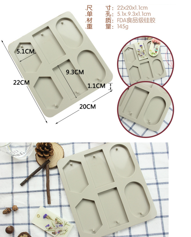 Sáp màng khuôn DIY silicone khuôn Hương liệu thạch cao làm bằng tay Xà phòng khuôn DIY hình chữ nhật - Tự làm khuôn nướng khuôn bánh tart
