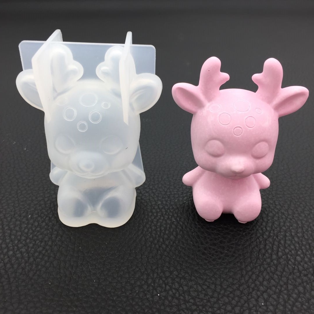 DIY Crystal Epoxy 3D Stereo Mirror Plum Christmas Deer Silicone Khuôn hương liệu thạch cao Trang trí khuôn - Tự làm khuôn nướng khuôn rau câu trung thu