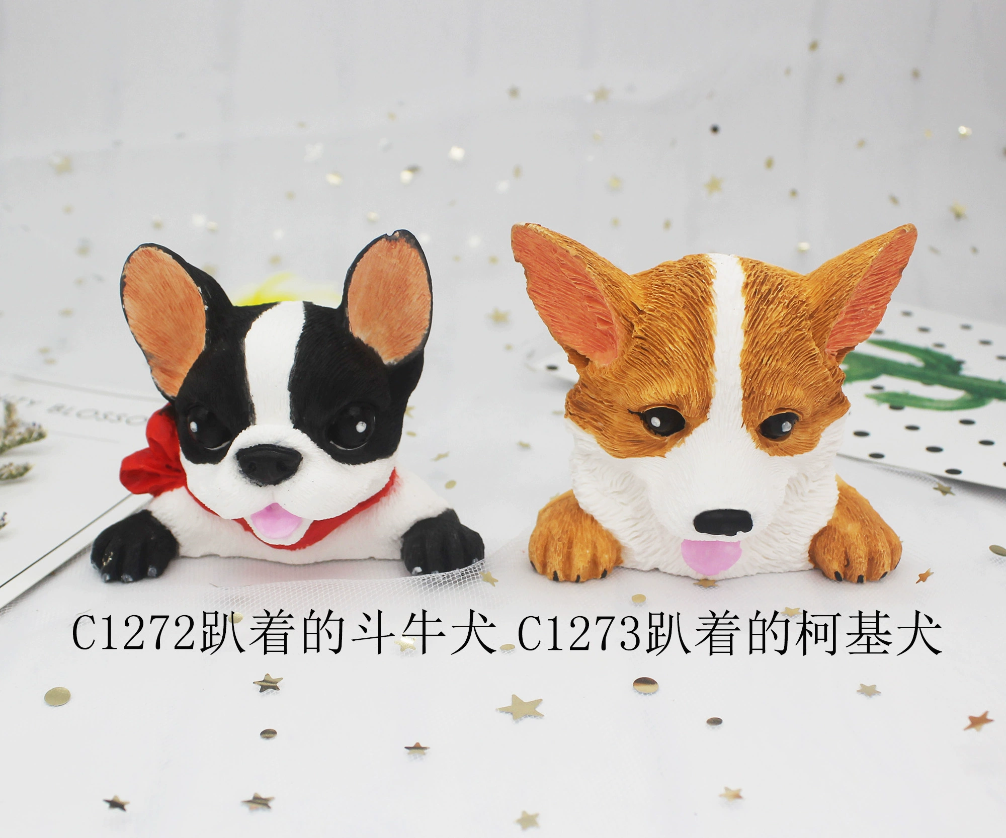 DIY Corgi French Bulldog Khuôn silicone Hương liệu thạch cao Trang trí Khuôn bánh quy Khuôn sô cô la - Tự làm khuôn nướng