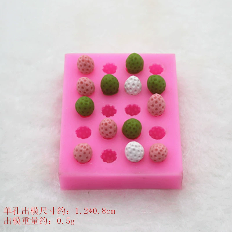 P601 xốp mini dâu fondant khuôn sô cô la khuôn trang trí bánh khuôn silicone - Tự làm khuôn nướng