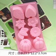 Khuôn bánh silicon 8 hoa hình dưới góc phải lá xà phòng handmade bánh pudding đá mặt trăng - Tự làm khuôn nướng