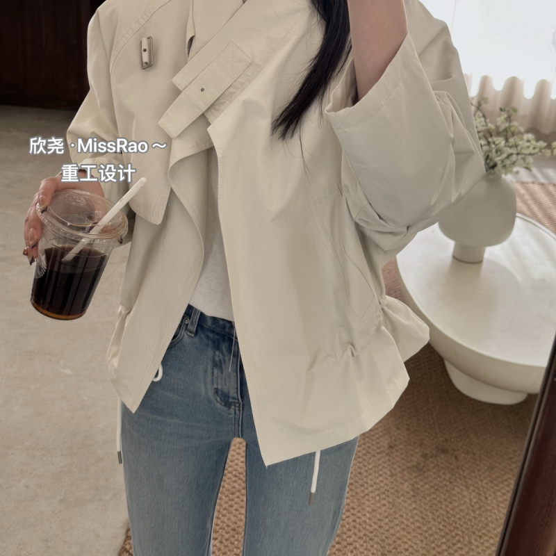 Miss Rao Xinyao Aot-26 Early Spring New Collection Highly Recommended Heavy-Duty Short Design Trench Coat 62095