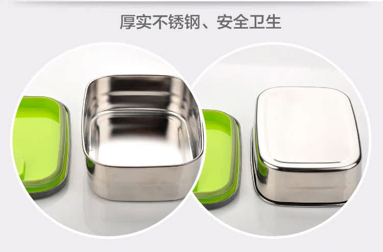 Life Valley con dấu trung bình di động có nắp hộp ăn trưa học sinh hộp ăn trưa hình chữ nhật hộp lưu trữ bằng thép không gỉ hộp ăn trưa - Hộp cơm điện sưởi ấm hộp hâm cơm