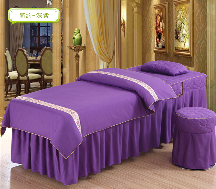 Tinh khiết Beauty khăn trải giường gia đình bốn sản phẩm đặc biệt cao cấp châu Âu cho thẩm mỹ viện điều trị massage bedspread đơn giản giá khuyến mại - Trang bị tấm ga chun bọc giường spa
