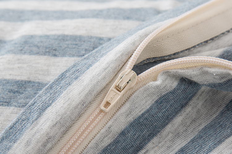 Muji Tianzhu trần truồng bông đan sọc bông denim chăn Được trang bị tấm bông giường - Bộ đồ giường bốn mảnh chăn ga gối đệm màu hồng
