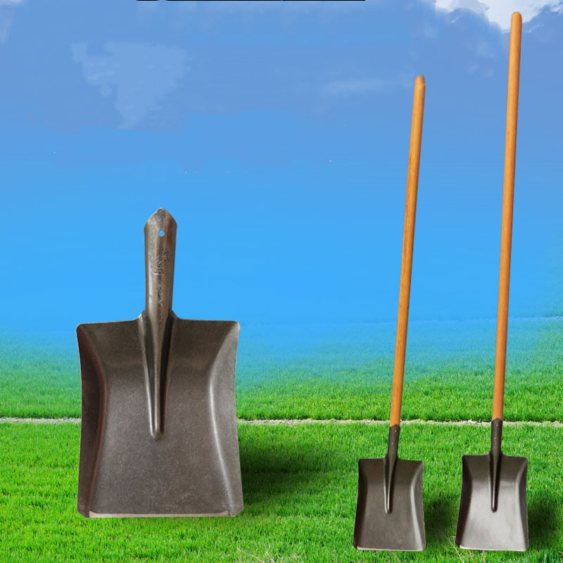 Spring ploughing large coal shovel big iron shovel big bucket shovel extra large coal shovel iron shovel flat head iron lift square shovel square lift steel shovel