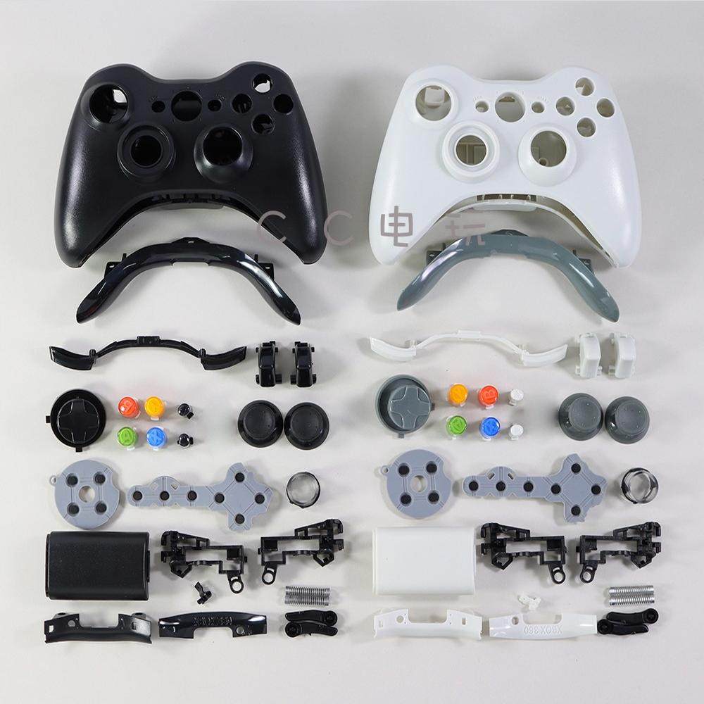 Подходит для XBOX360 wireless handle shell, полного набора кнопок shell, XBOX 360 handle shell, черно-белый