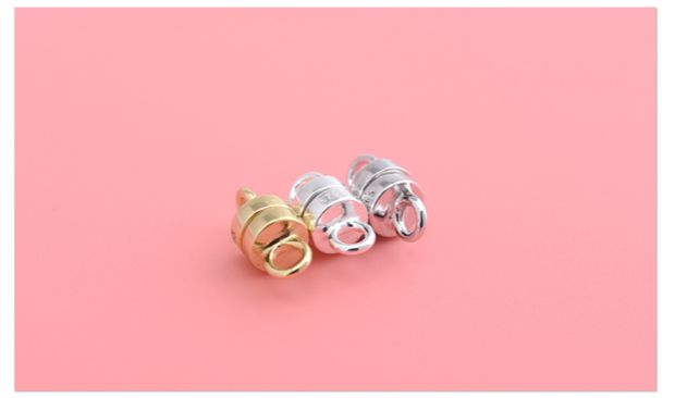 S925 sterling bạc phụ kiện trang sức tự làm nam châm khóa handmade vòng tay đính cườm vòng tay nút - Vòng đeo tay Clasp vòng gỗ huyết rồng