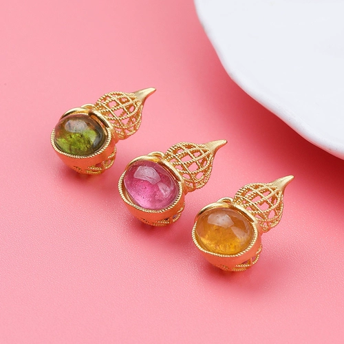 Турмалиновая милая подвеска, аксессуар, S925, серебро 925 пробы