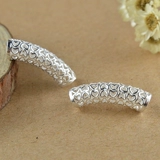 Изогнутая трубка с аксессуарами, браслет ручной работы, аксессуар с бусинами, серебро 925 пробы, «сделай сам»