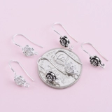 S925, серьги ручной работы, ретро аксессуары, серебро 925 пробы, в цветочек, DIY