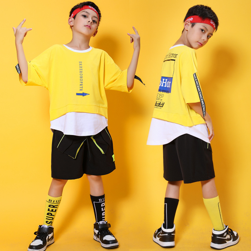 Những đứa trẻ mới ngắn tay T-shirt dance performance bộ hip hip hop hiphop jazz váy bất thường.