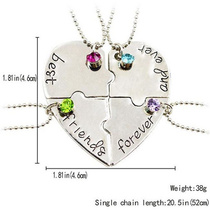 4pcs set best friend forever and ever bff friend necklace