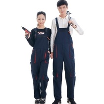 Cotton Suit Tooling Back Belt Pants Mens Labor Palate Clothing Pants Summer Car Dust Conjoined Chefs One-piece Workwear