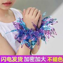 The new 61 kindergarten children dance and perform sequin leather band wrist flower hand flower bell bracelet