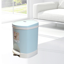 Trash can with lid household kitchen living room large pedal toilet toilet paper basket double barrel silent slow drop