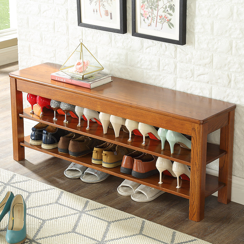 Seat-changing shoe-bench shoe cabinet Home doorway Nordic strip stool minimalist modern containing shoes stool shoe rack solid wood