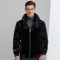 Mink jacket mens whole marten fur one mink fur father mens jacket gold mink autumn and winter fashion brand