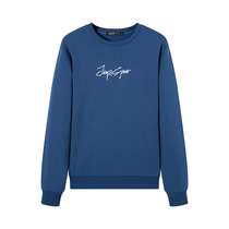 JEEP JEEP sweater mens spring and autumn hat-free loose trend Joker round neck mens clothes pullover Gray