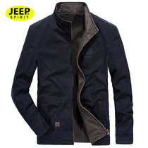 JEEP JEEP mens coat spring 2021 new mature double-sided jacket men wear large size jacket