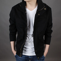 JEEP mens coat spring and autumn mature stable jacket mens middle-aged father autumn Black Jacket JEEP top